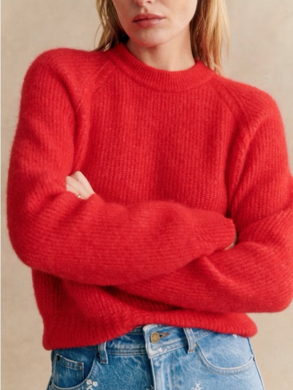 Sézane Otto jumper xxs coral orange